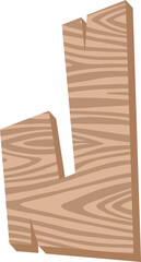 Wood Letter Vector Element Alphabet J