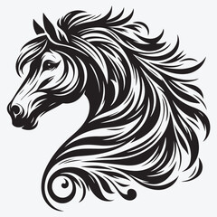 Vector Illustration Horse Silhouette Style. stock illustration