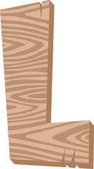Wood Letter Vector Element Alphabet L