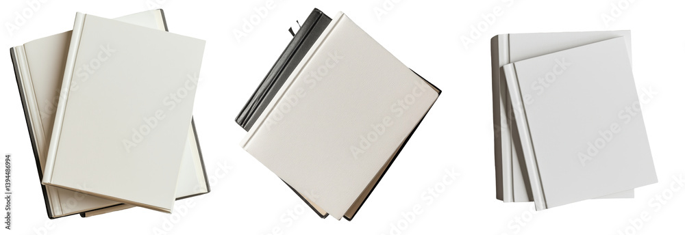 Leinwandbilder Isolated minimalist mockups of blank notebooks arranged in a stylish manner on a plain background for creative presentations
