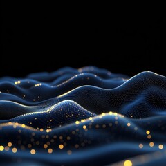 Obraz premium Abstract blue glowing hills