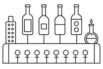  Bioreactor line art diagram illustrating bioprocessing and microbial cultures