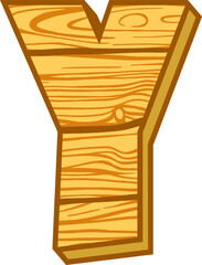 Wood Plank Style Letter Vector Element Alphabet Y