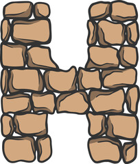 Brick Wall Letter Vector Element Alphabet H