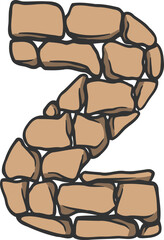 Brick Wall Letter Vector Element Alphabet Z