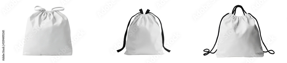 Aufkleber minimalist mockups of isolated drawstring bags showcasing various styles and colors for product pres