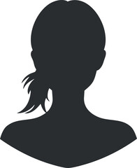 Silhouette of a female profile, showcasing a minimalist and elegant side view illustration.