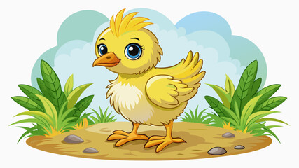 Fototapeta premium Chick, 15 days old, standing in front of white background