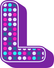 Disco Lamp Letter Vector Element Alphabet L