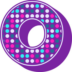 Disco Lamp Letter Vector Element Alphabet O