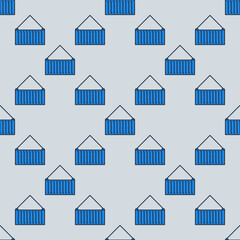 Blue Container vector colored seamless pattern