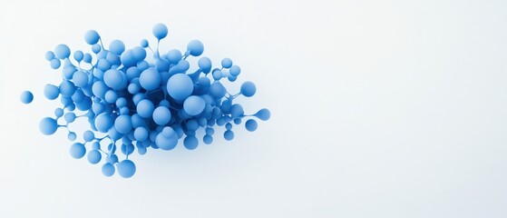 Fototapeta premium Blue molecule model on white background