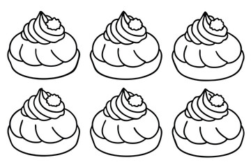 pavlova line art elegant design of a delicious dessert