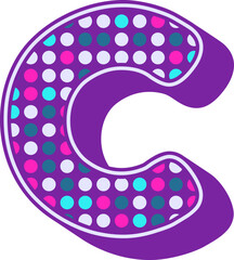 Disco Lamp Letter Vector Element Alphabet C