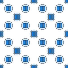 Blue Circle with Shipping Container vector seamless pattern or cargo background