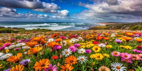 Fototapeta premium South African National Park Wildflower Bloom A Stunning Display of Springtime Colors in a Pristine Natural Setting