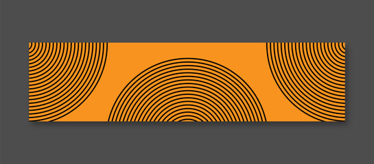 Geometric circle orange background linkedin banner template