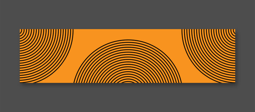 Geometric circle orange background linkedin banner template