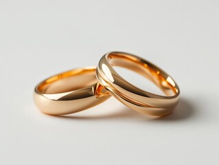 Gold wedding rings, marriage concept