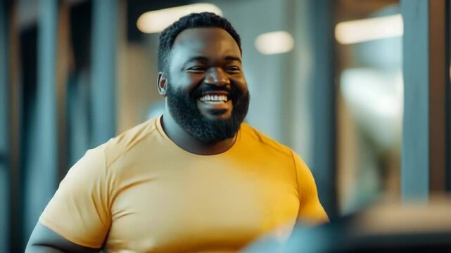 Man running on a treadmill