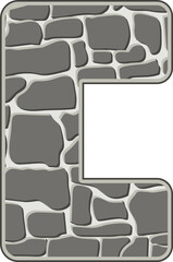 Stone Wall Letter Vector Element Alphabet C