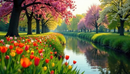 Spring blooms along Czarna River banks, Piaseczno , photography, grass