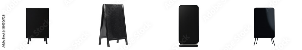 Aufkleber stylish minimalist isolated mockups showcasing black display boards and frames suitable for modern d