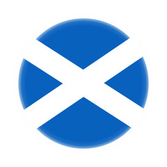 Obraz premium Glowing Round Scotland Flag