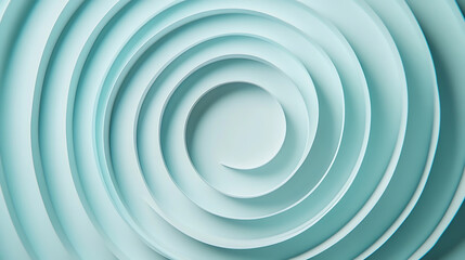 Obraz premium Subtle concentric arcs on a light teal backdrop, Layered flowing curves creating a harmonious, minimalist effect