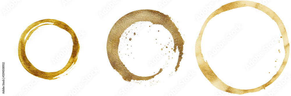 Poster minimalist golden watercolor circles on white background showcasing simple design elements for artis