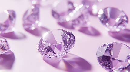 Subtle concentric diamonds on a light lavender surface, Layered geometric patterns creating a harmonious, minimalist design