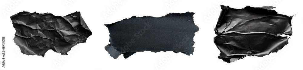 Aufkleber minimalist design mockups showcasing textured black paper pieces against a clean background in a mod