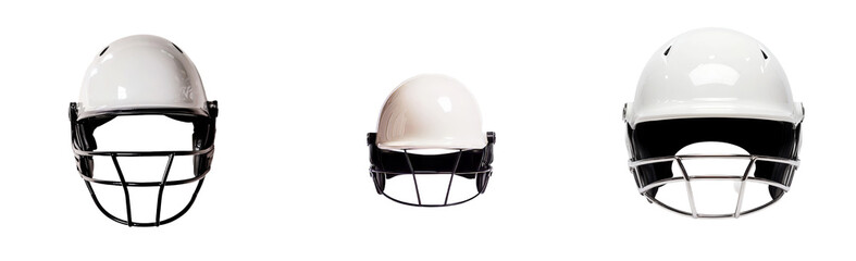 Fototapeta premium Minimalist mockups of white sports helmets displayed against a clean background for design and branding purposes