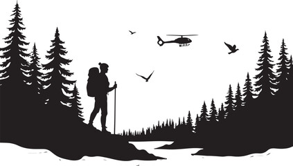 Hiker's Journey Through the Pines