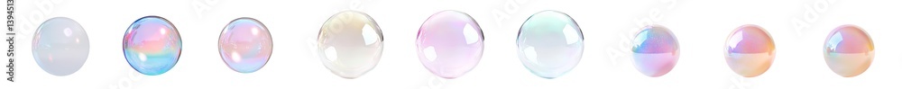 Leinwandbilder elegant set of isolated minimalist mockups featuring colorful and reflective orbs with varying trans