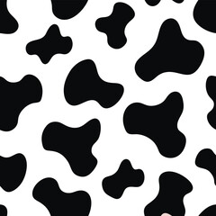  a seamless cow print pattern with a light pink background. The cow spots should be bold and black with bright hot pink, and blue ,  animal, art, background, black, bull, camouflage, cartoon, cow