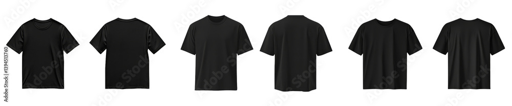 Fototapete minimalist mockups of black t-shirts displayed in an isolated setting for design presentations and t