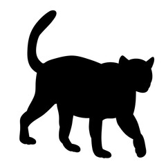 Fototapeta premium silhouette of a jaguar walking on a white background, vector