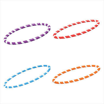 Colorful Hula Hoops Set for Fun Fitness and Playful Exercise Concepts