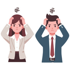 vector businessman standing stress workload