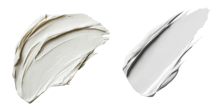 Isolated minimalist mockups of textured cream and paint strokes on a clean background for art and design projects