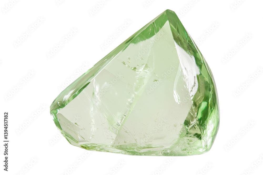 Poster Minimalist mockup of an isolated green crystal showcasing its transparent texture and natural facets in a simple setting
