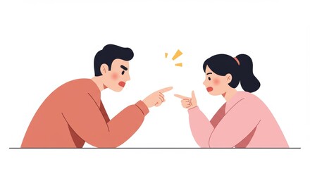 Disagreement between couple in vector art