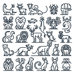 Seamless pattern of cute animals including cats, dogs, birds, and more in a playful cartoon style