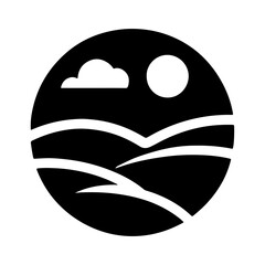 Minimalist Vector Icon Of Lowland With Plain Landscape Elements In A Simple Pictogram Style For Modern Visuals