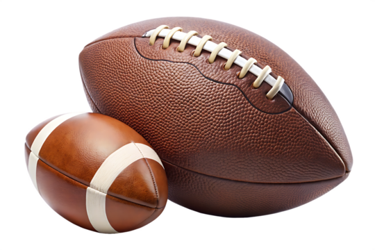 american football ball rugby ball isolated on white background PNG. GENERATIVE AI