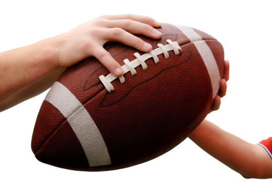 american football ball rugby ball isolated on white background PNG. GENERATIVE AI