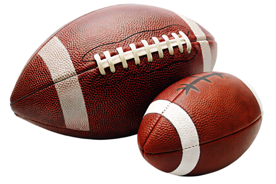 american football ball rugby ball isolated on white background PNG. GENERATIVE AI - Powered by Adobe