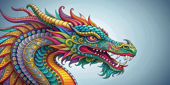 Intricate Dragon Zentangle Design Detailed Pattern for Creative Inspiration and Decor