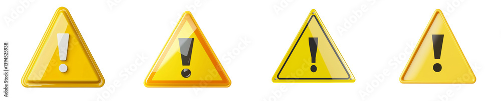 Poster minimalist mockups of warning signs showcasing different designs and styles for various safety appli